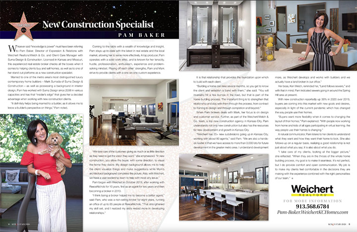 Kansas City Homes & Style January/February 2021 - New Construction Specialist Pam Baker
